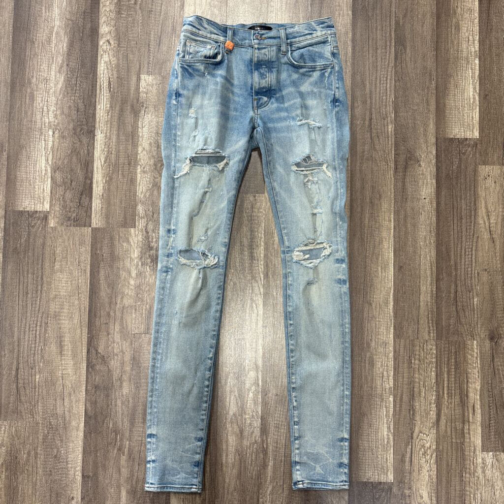 Amiri Jean Distressed Blue Medium Wash