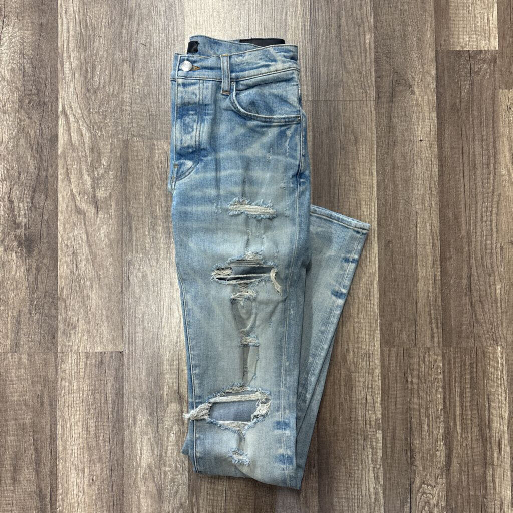 Amiri Jean Distressed Blue Medium Wash