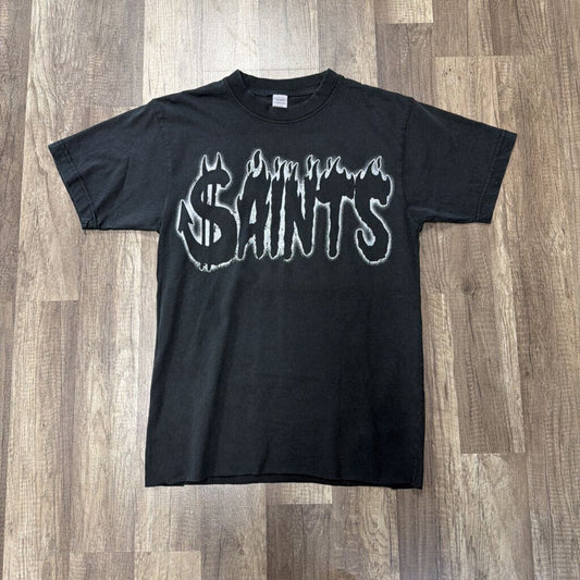 Saints Silver Flame Logo Black
