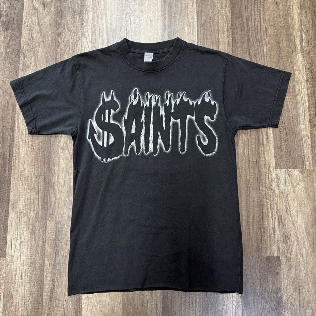 Saints Silver Flame Logo Black