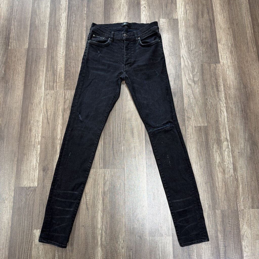 Amiri Jean Black Rip Knee
