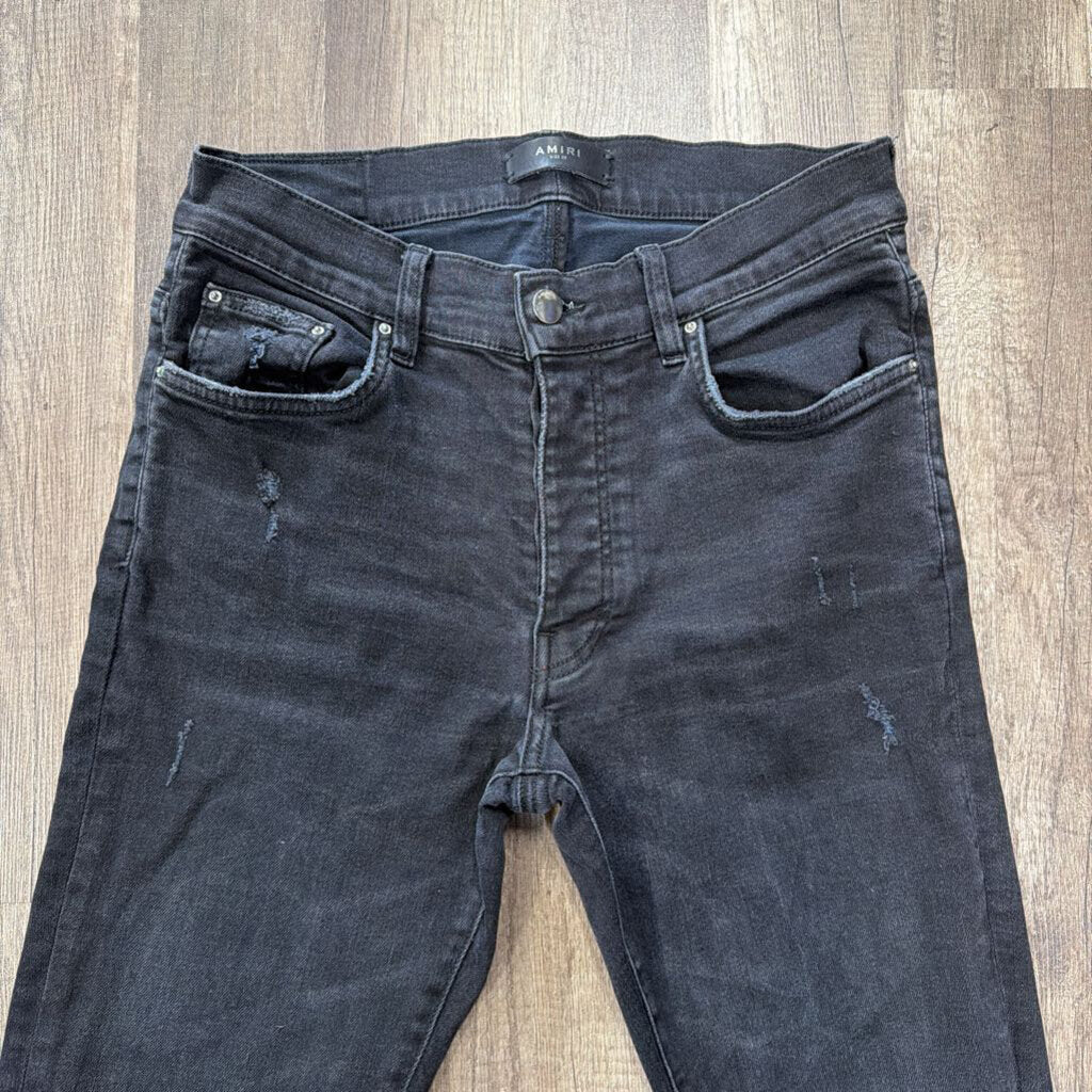 Amiri Jean Black Rip Knee