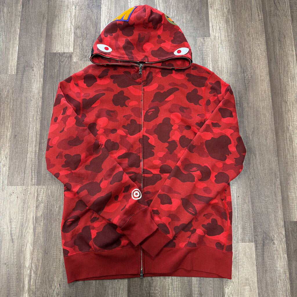 Bape shark hoodie red camo