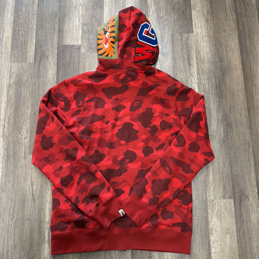Bape shark hoodie red camo