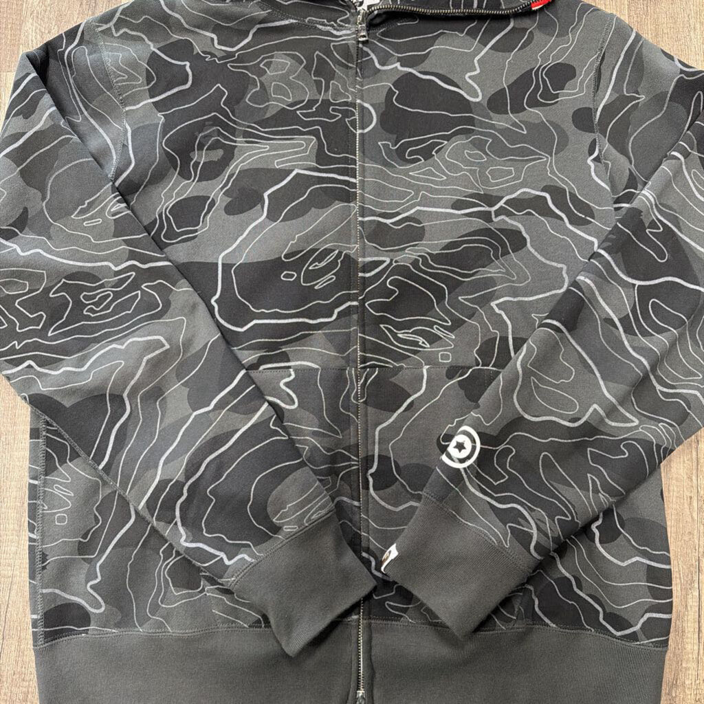 Bape shark hoodie black glow in dark camo