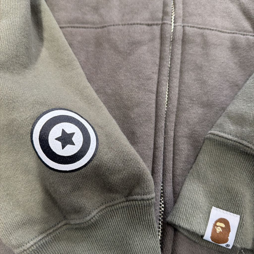 Bape Shark Hoodie Olive