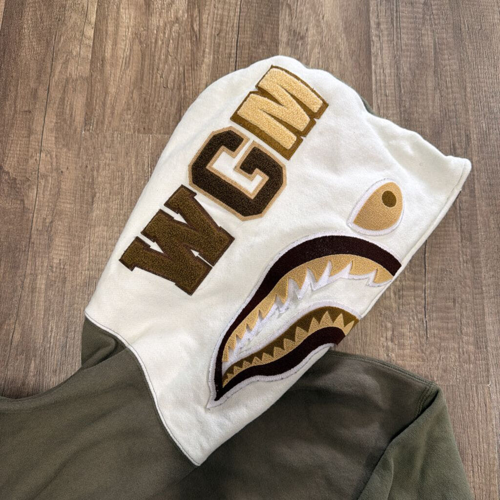 Bape Shark Hoodie Olive