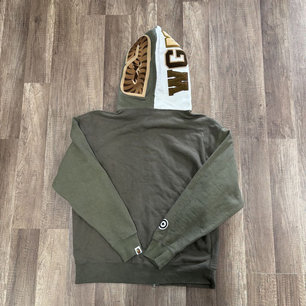 Bape Shark Hoodie Olive