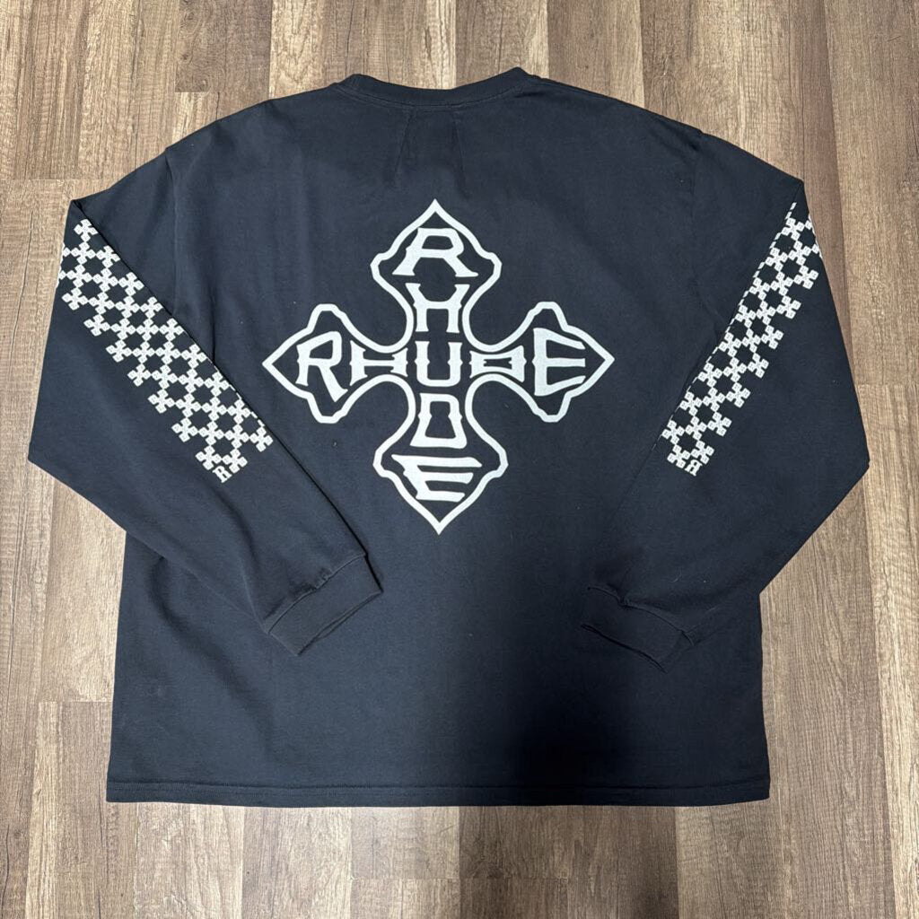 Rhude Biker Cross Black Long Sleeve