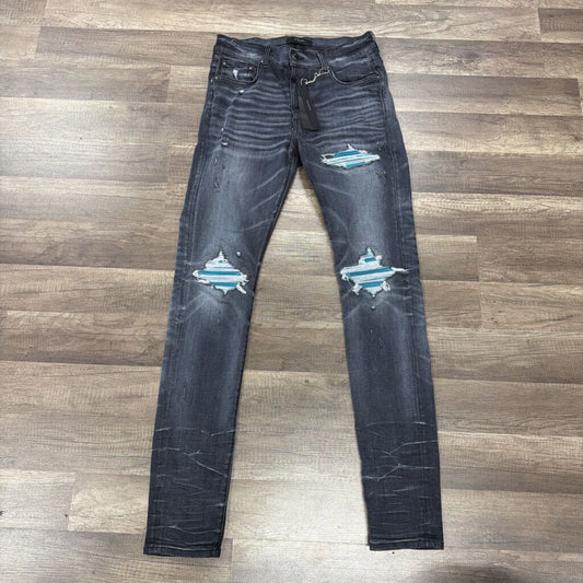 Amiri Jean Mx1 Grey Blue Patch