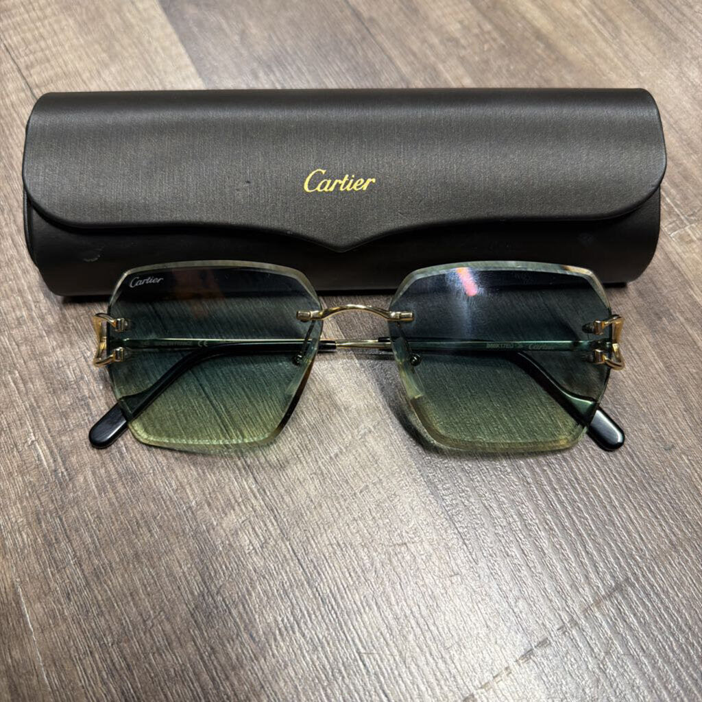Cartier Glasses C Decor Green/blue tint