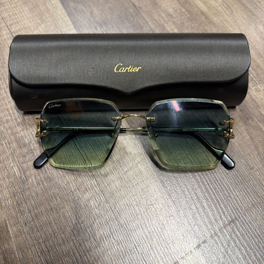 Cartier Glasses C Decor Green/blue tint