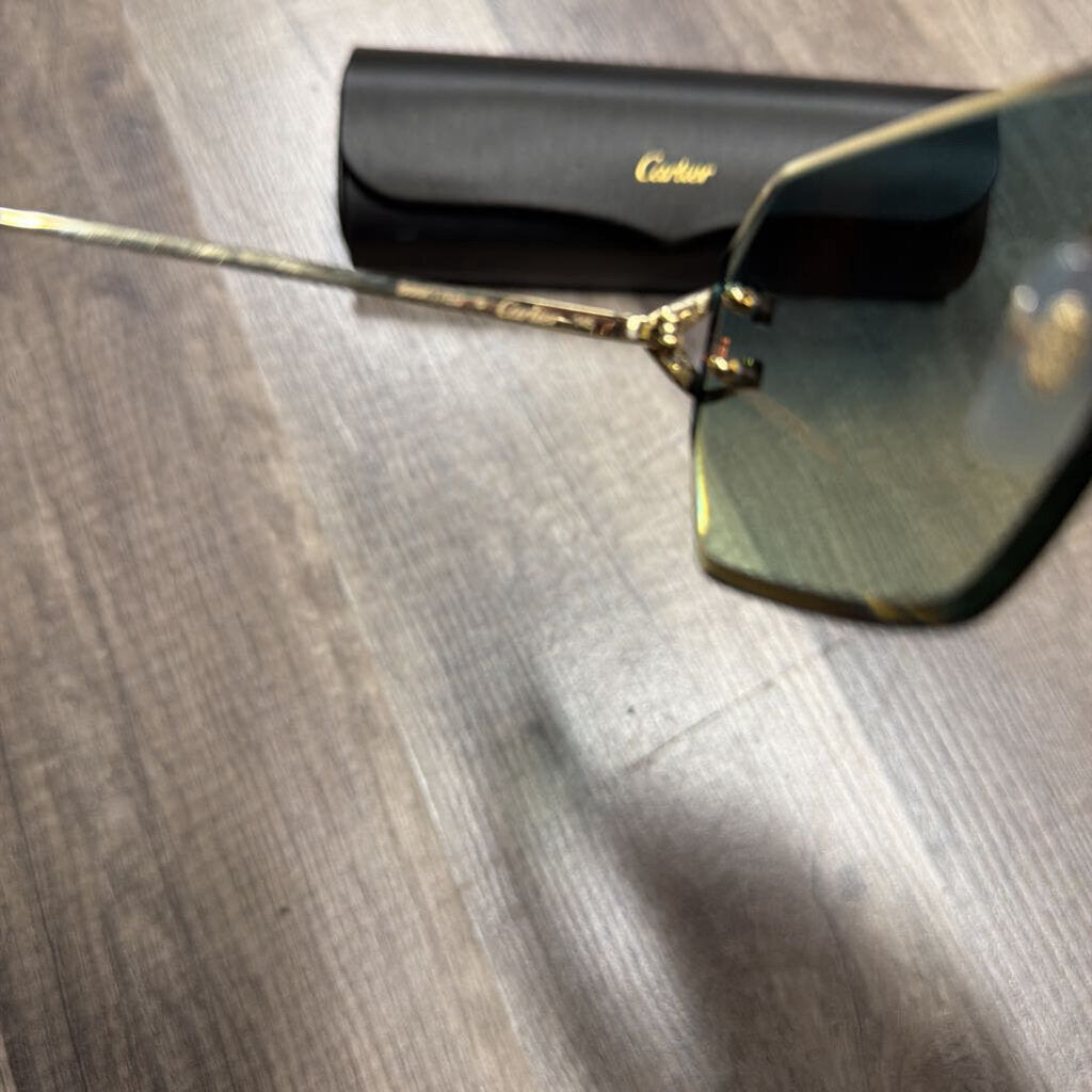 Cartier Glasses C Decor Green/blue tint