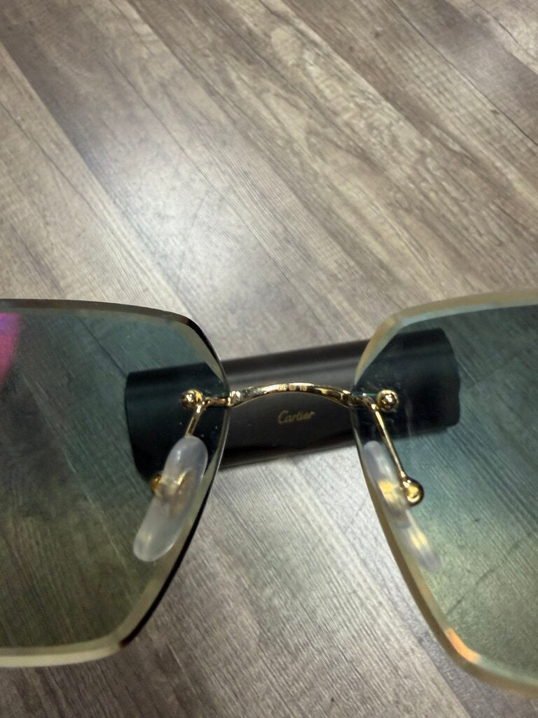 Cartier Glasses C Decor Green/blue tint