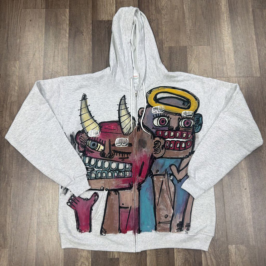 Father Ahki grey two face zip up