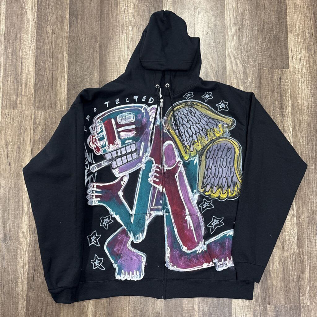 Father Ahki black two face zip up