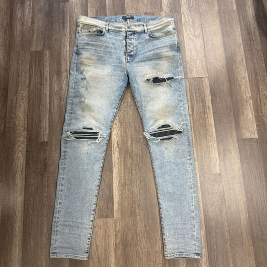 Amiri Jean Mx1 Light blue black patch