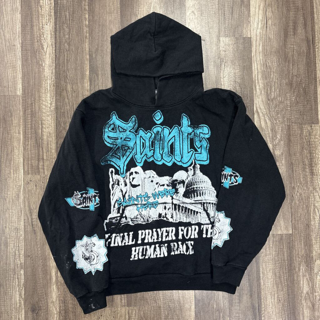 Saints black blue capital hoodie