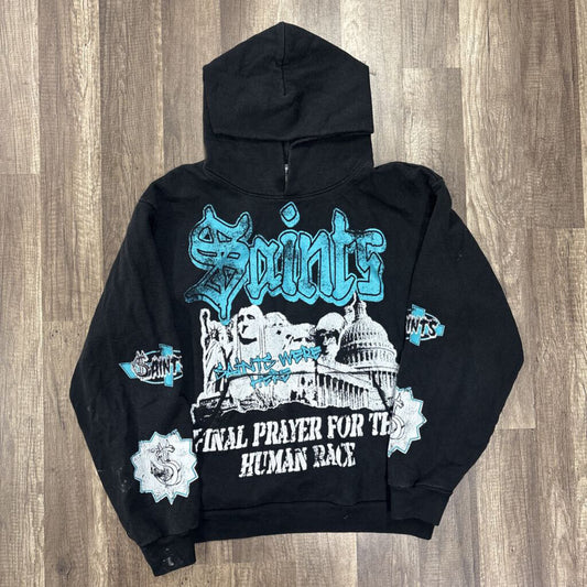 Saints black blue capital hoodie