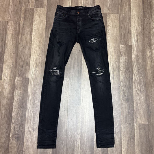 Amiri Jean MX1 Black White Knit Patch