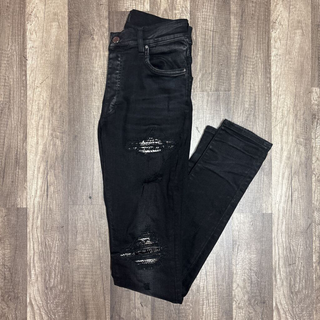 Amiri Jean MX1 Black White Knit Patch
