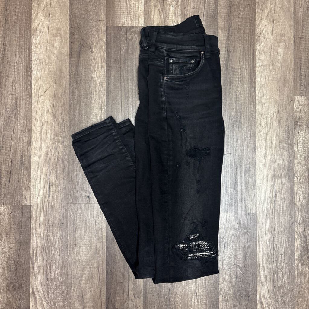 Amiri Jean MX1 Black White Knit Patch