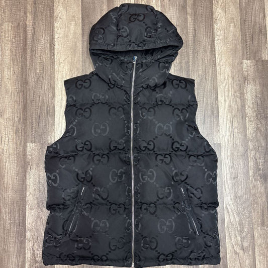 Gucci monogram hood vest black