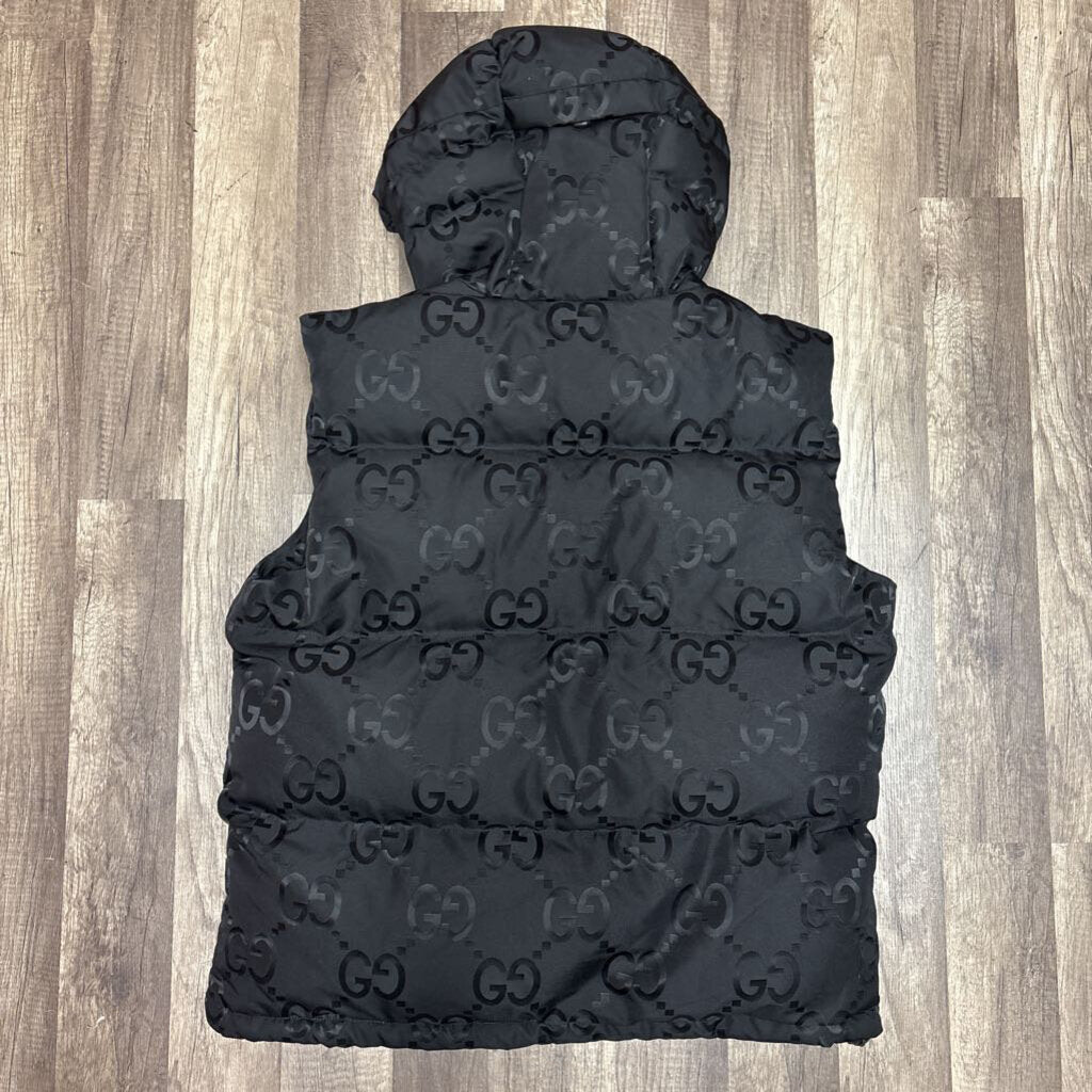 Gucci monogram hood vest black