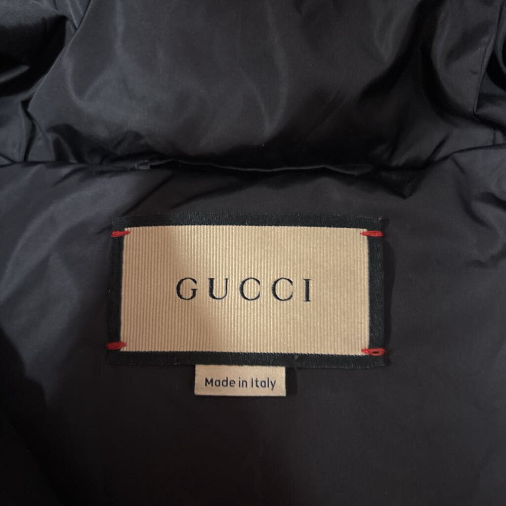 Gucci monogram hood vest black