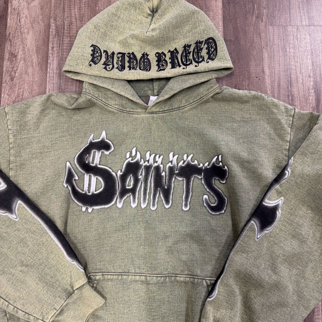 Saints Hoodie Green Dying Breed Hood