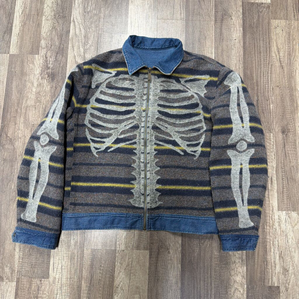 Kapital 11.5oz Denim Bone Lining Reversible Zip-Up Work Jacket