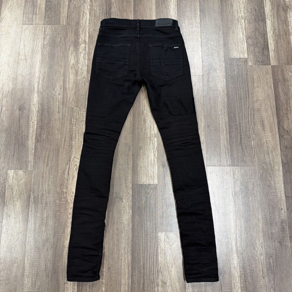 Amiri Jean Black Oblique Logo