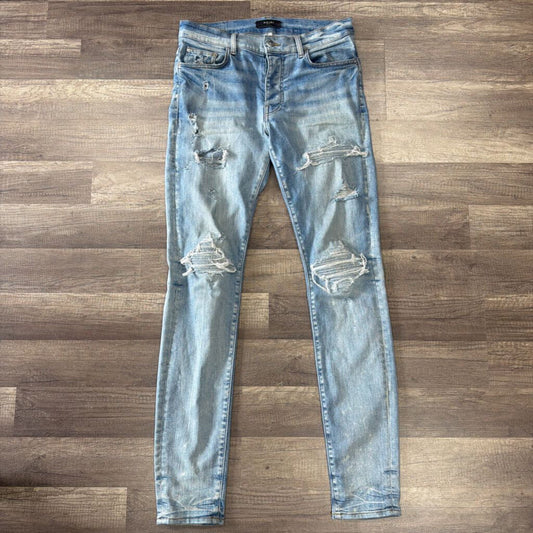 Amiri Jean Mx1 Blue denim patch
