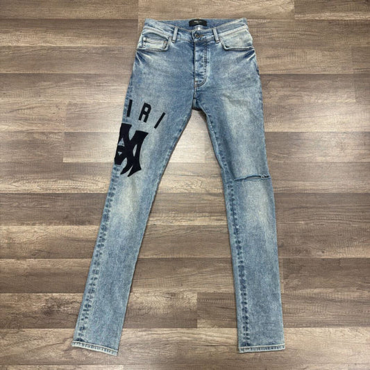 Amiri jean suede Applique logo