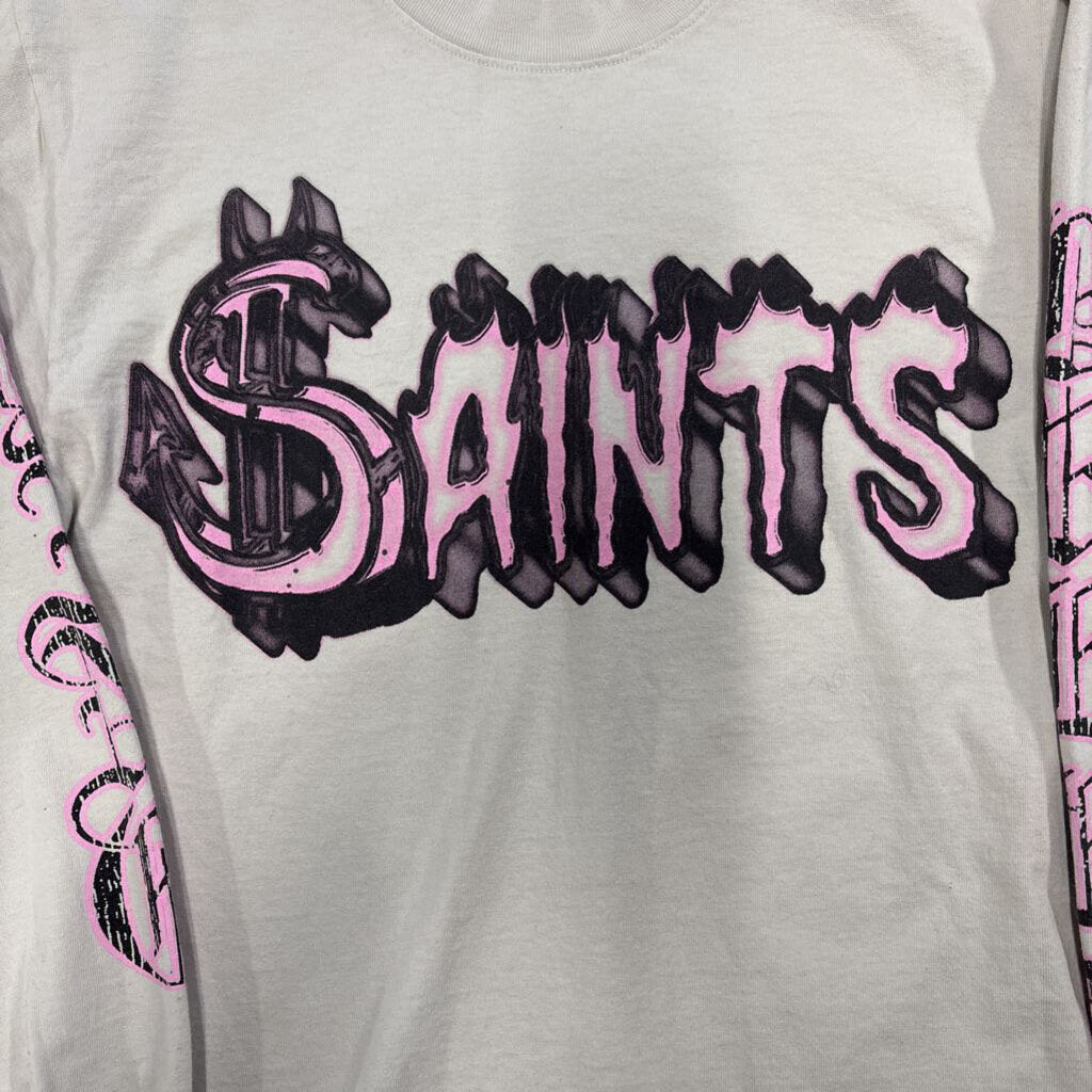 Saints Pink Script L/S Shirt