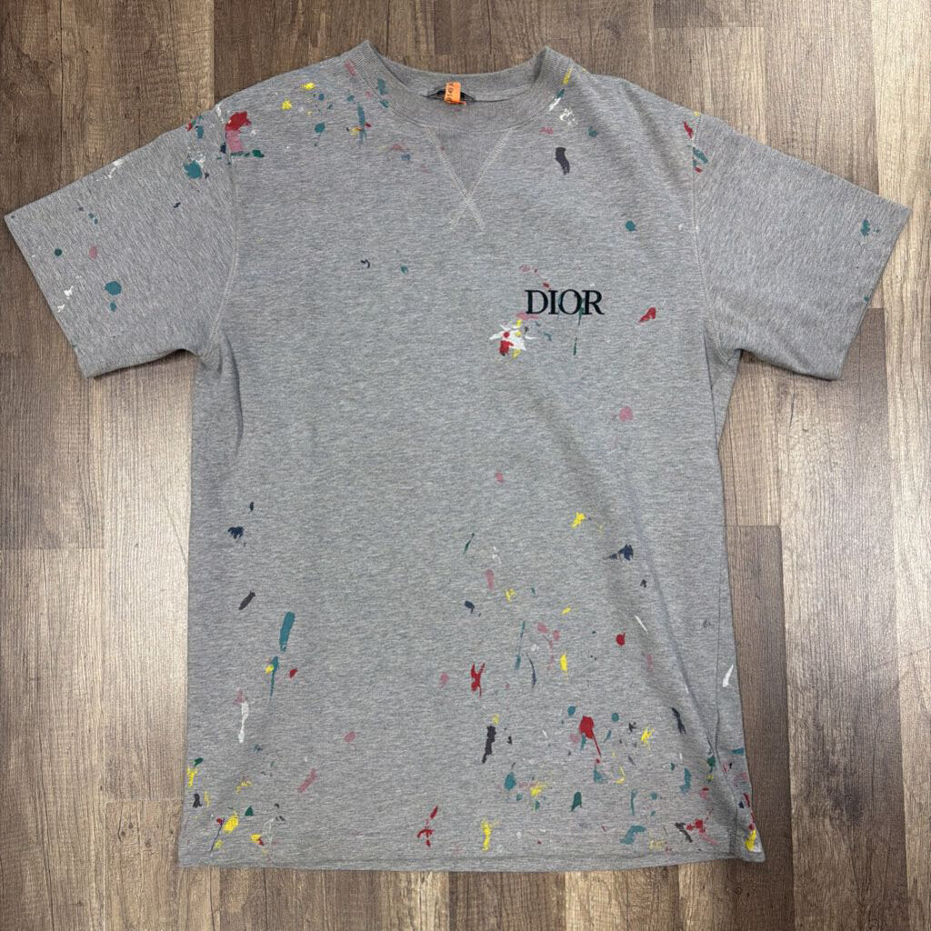 Dior paint splatter shirt grey