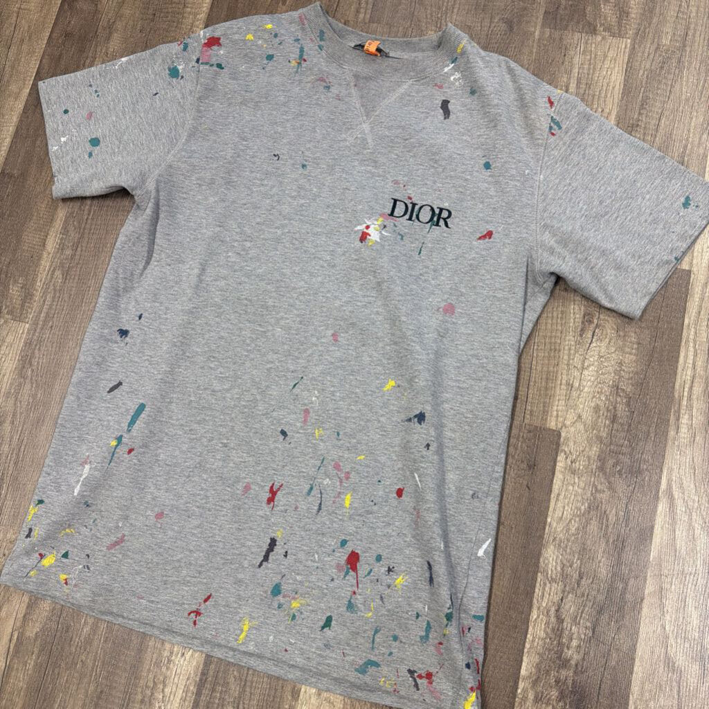 Dior paint splatter shirt grey
