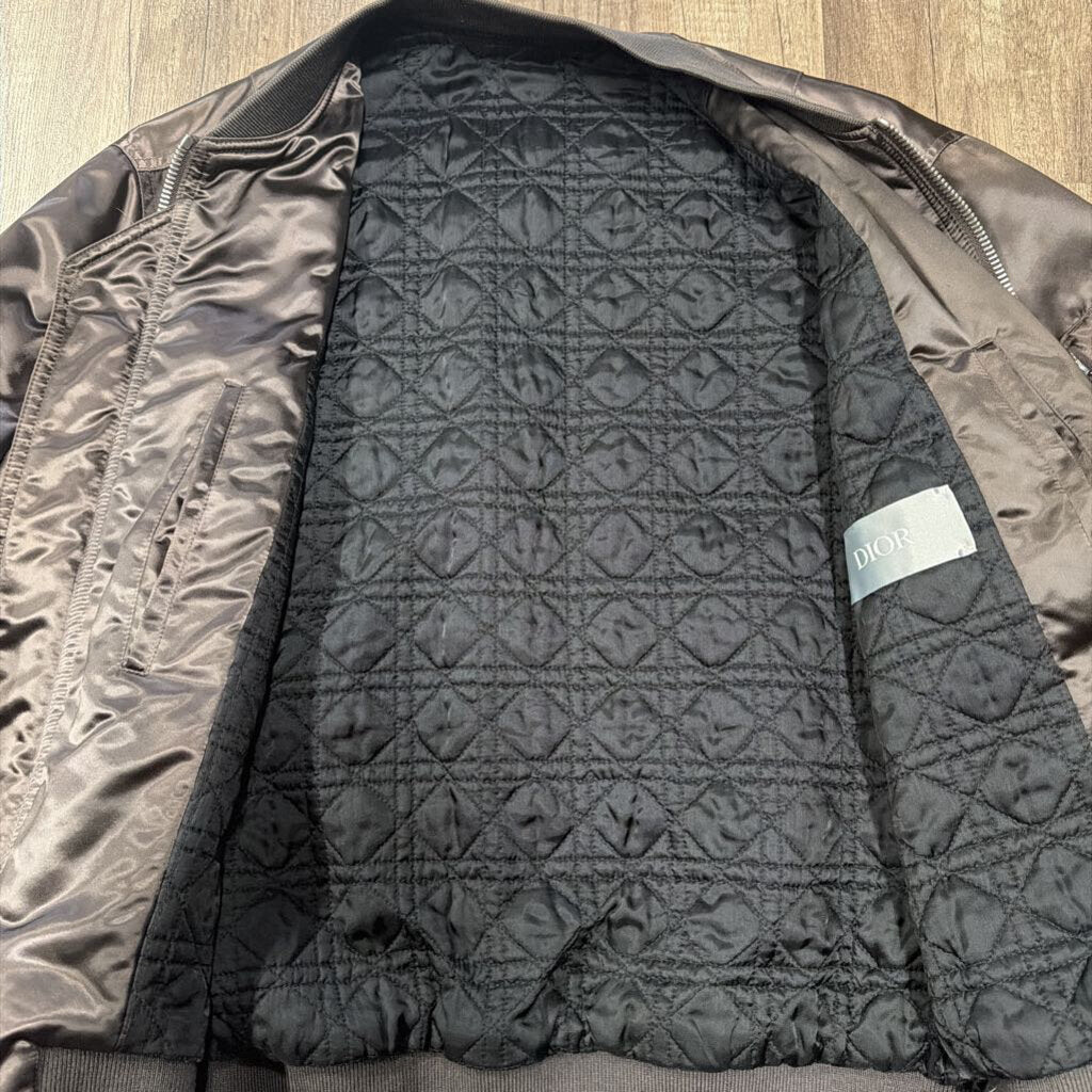 Dior Brown Silk Bomber Jacket