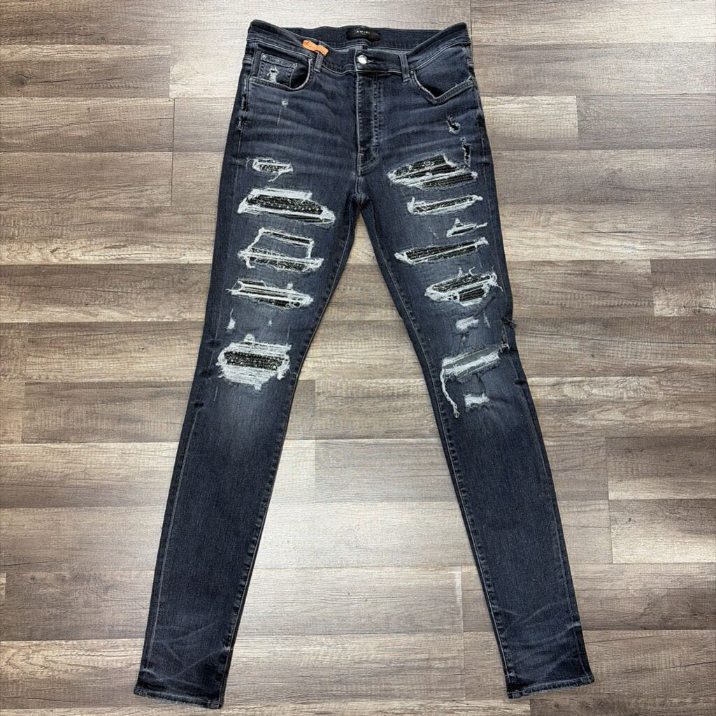 Amiri Jean Grey Thrasher Paisley Patch