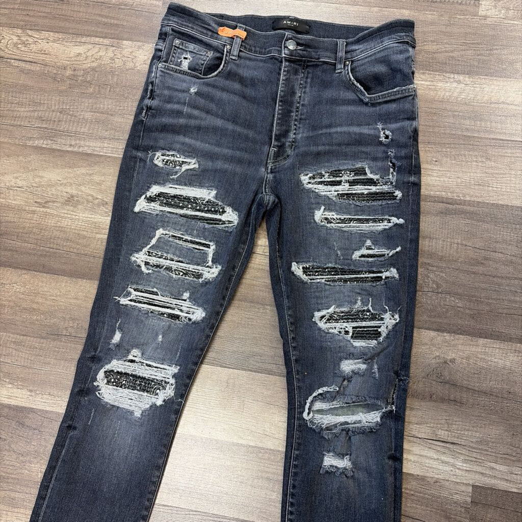 Amiri Jean Grey Thrasher Paisley Patch