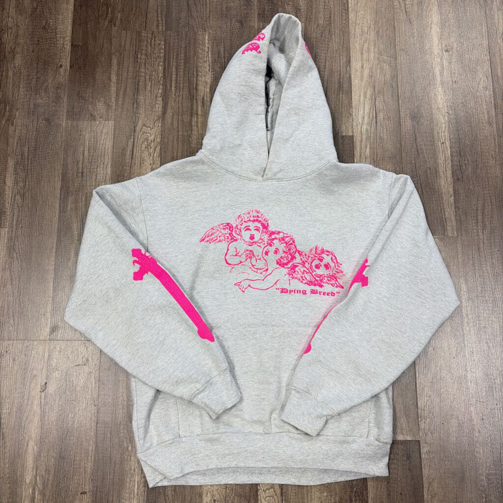 Saints grey pink angel hoodie