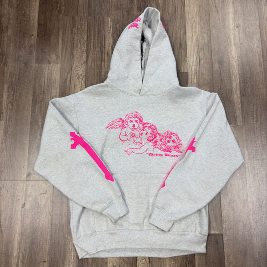Saints grey pink angel hoodie