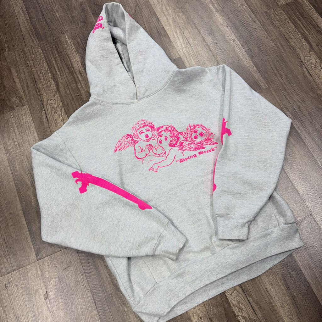 Saints grey pink angel hoodie
