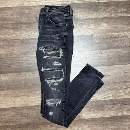 Amiri Jean black thrasher paisley patch