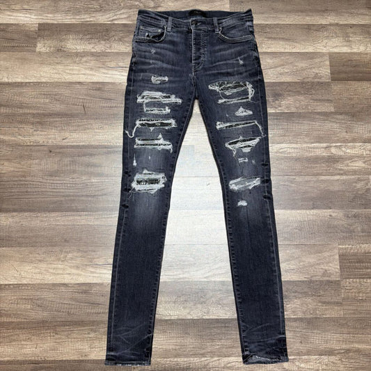 Amiri Jean black thrasher paisley patch