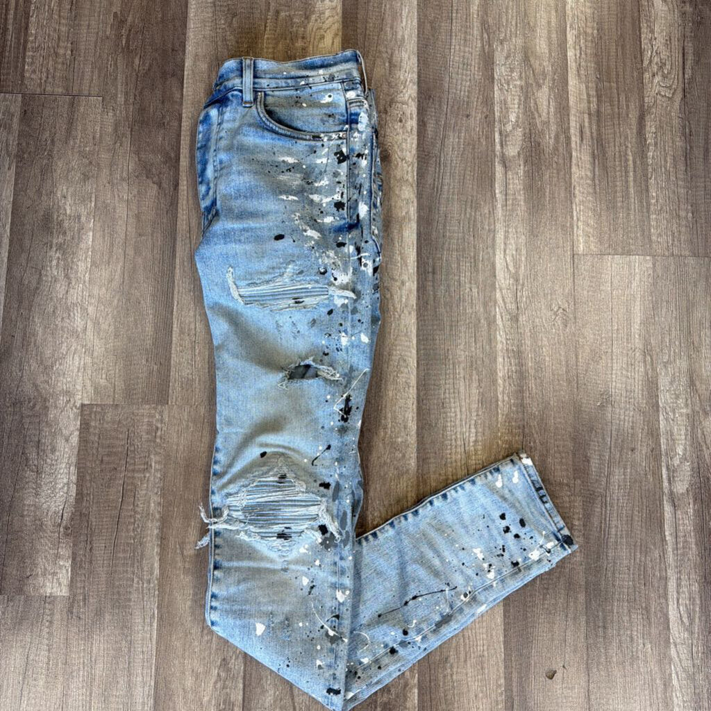 Amiri Jean mx 1 paint splatter denim patch