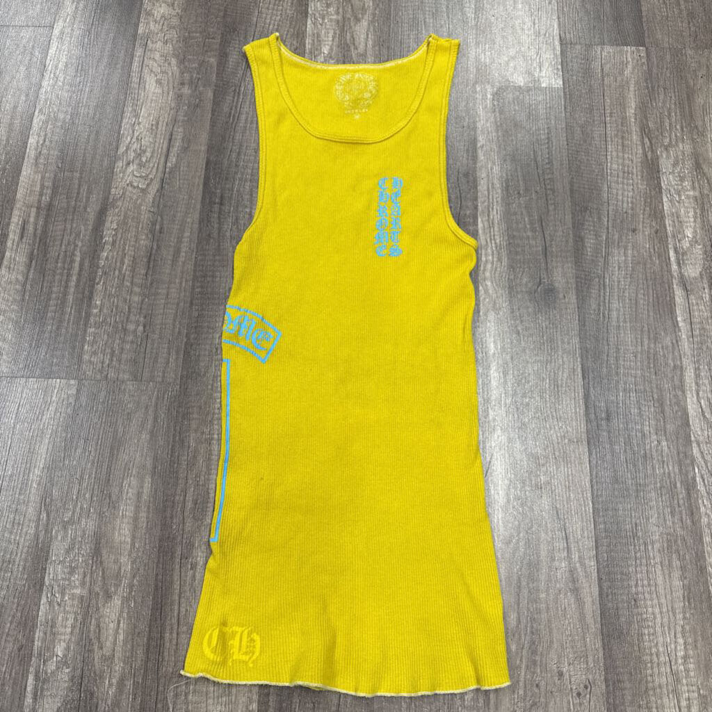 Chrome heart tank yellow blue