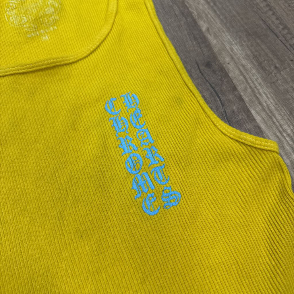 Chrome heart tank yellow blue