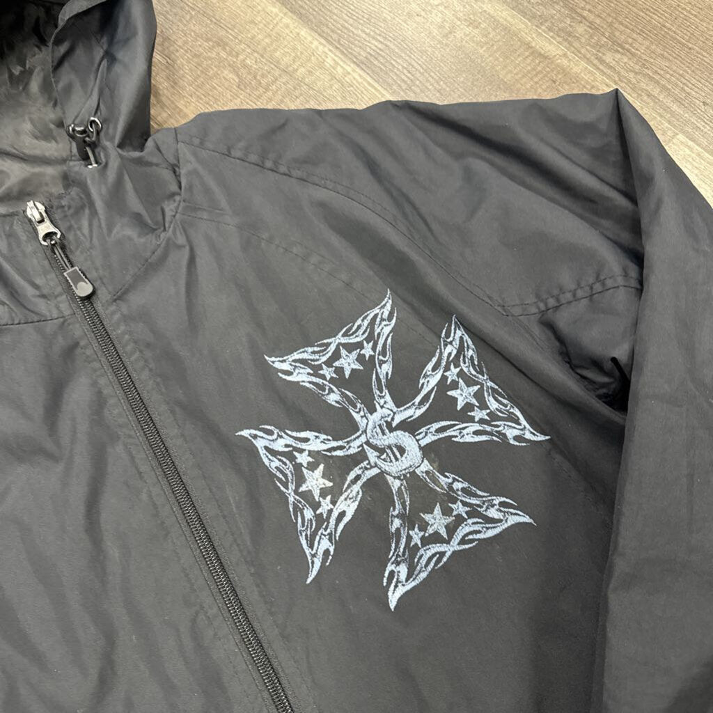 Saints nylon logo zip up black