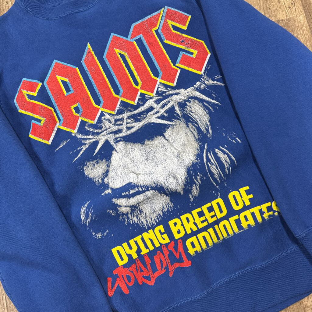 Saints wordly advocates crew neck blue